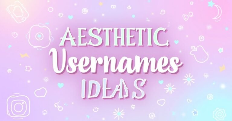 Aesthetic Usernames Ideas